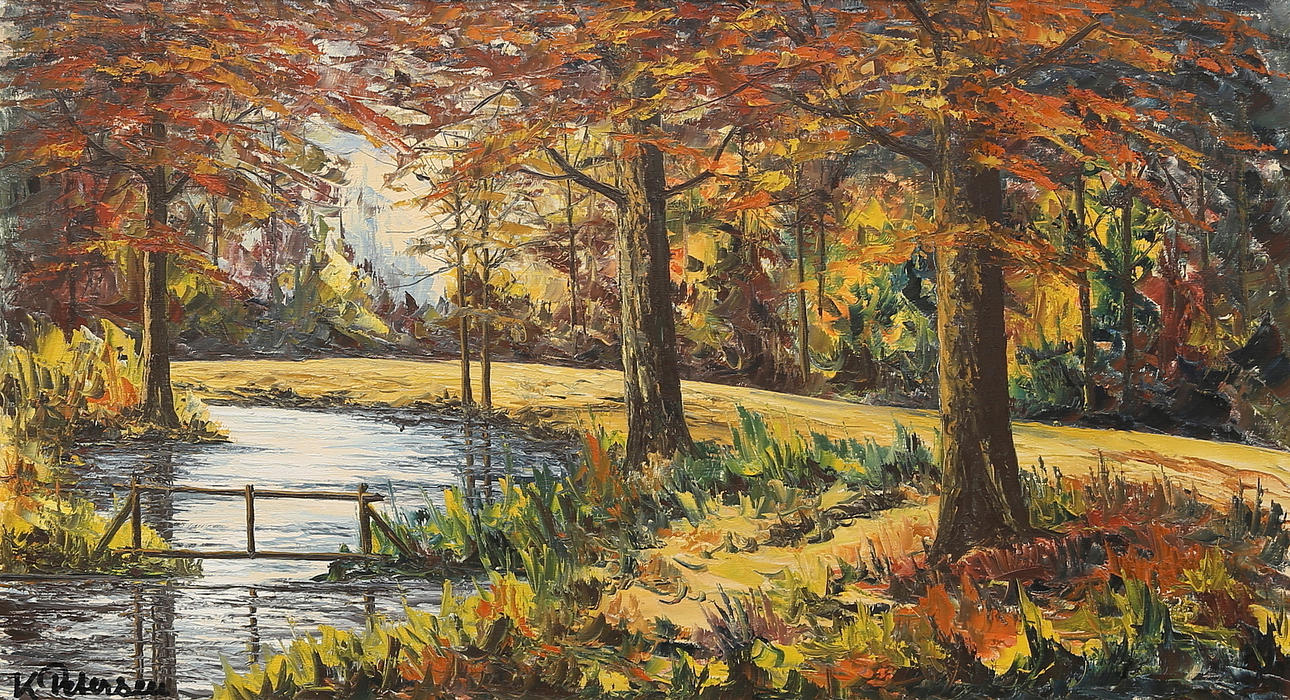 Öl auf Leinwand, signiert K Petersen.