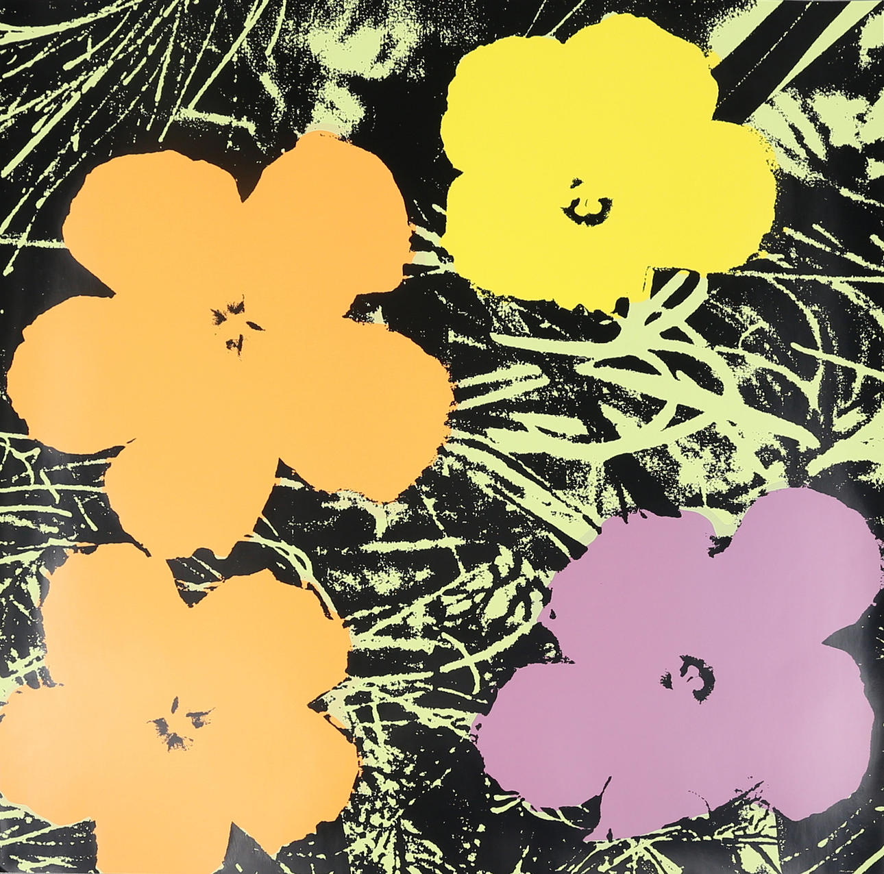 ANDY WARHOL. "Poppy Flowers" color serigraph, unsigned.