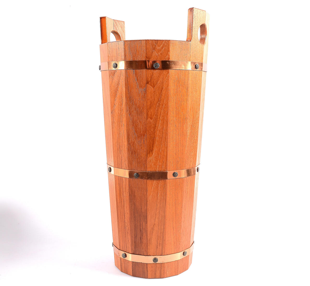 PARAPLYSTÄLL,trä/koppar, 1900-tal.