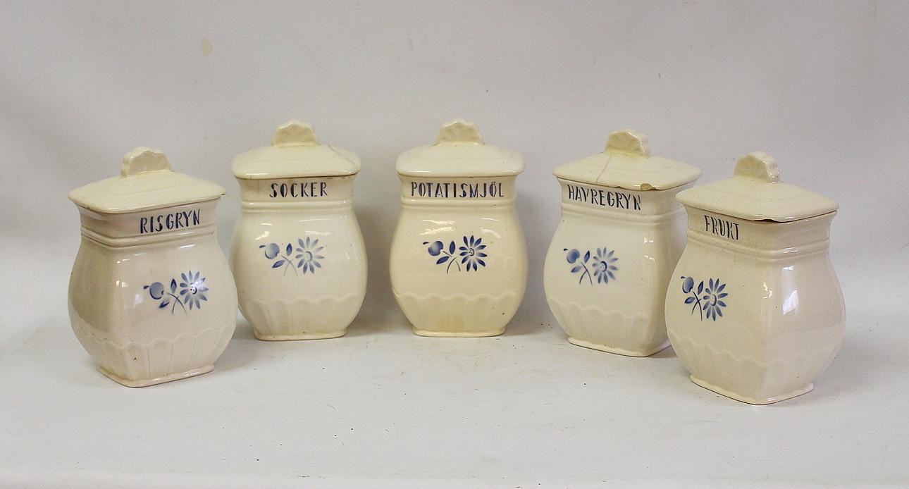 KRYDDBURKAR, 5 st, Rörstrand.