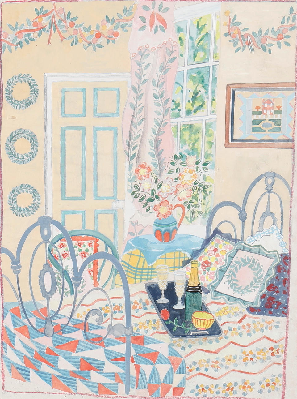 PENNY QUESTED 1900-TAL. Champagne i bed.