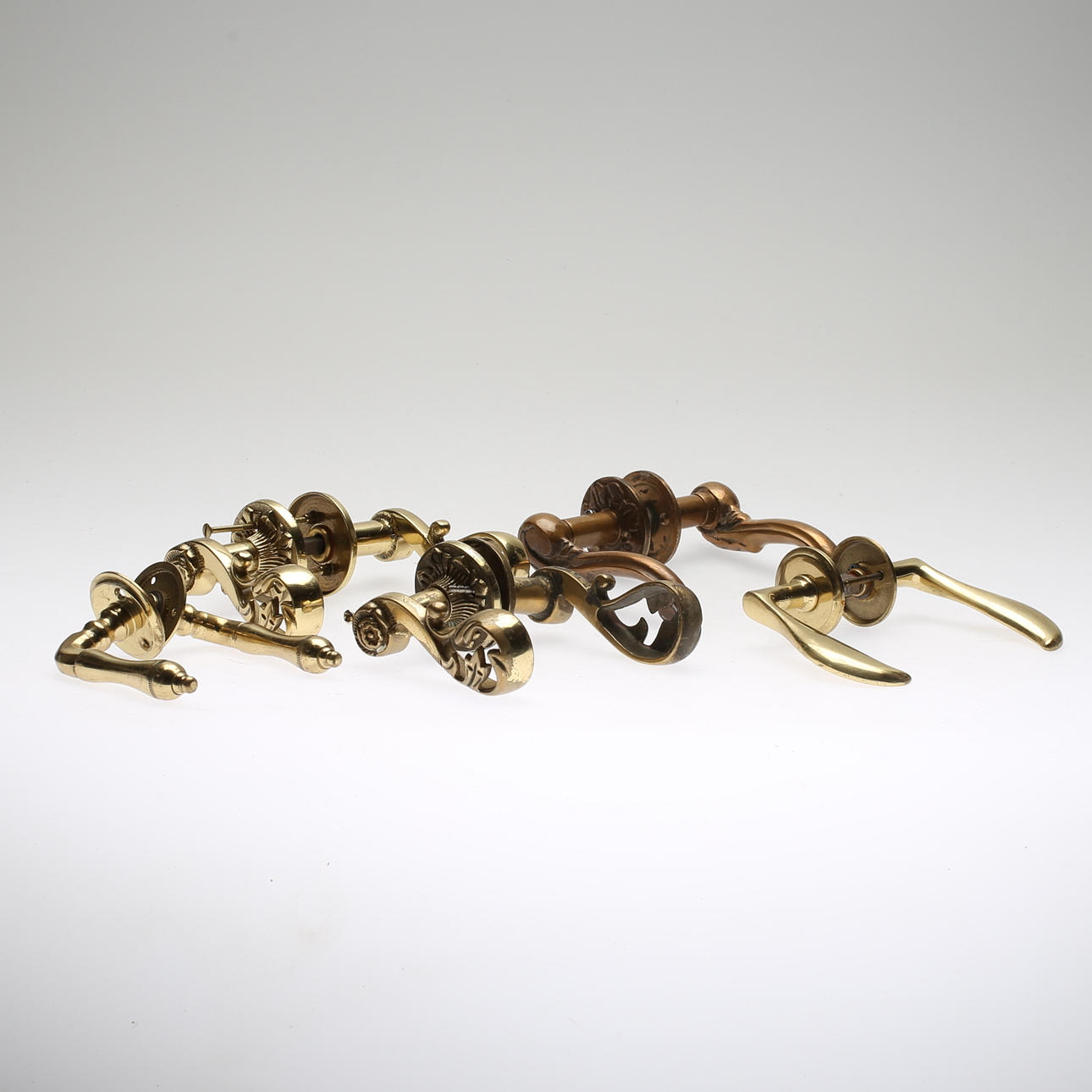 DØRHÅNDTAG, 5 par, 1900-tallet.