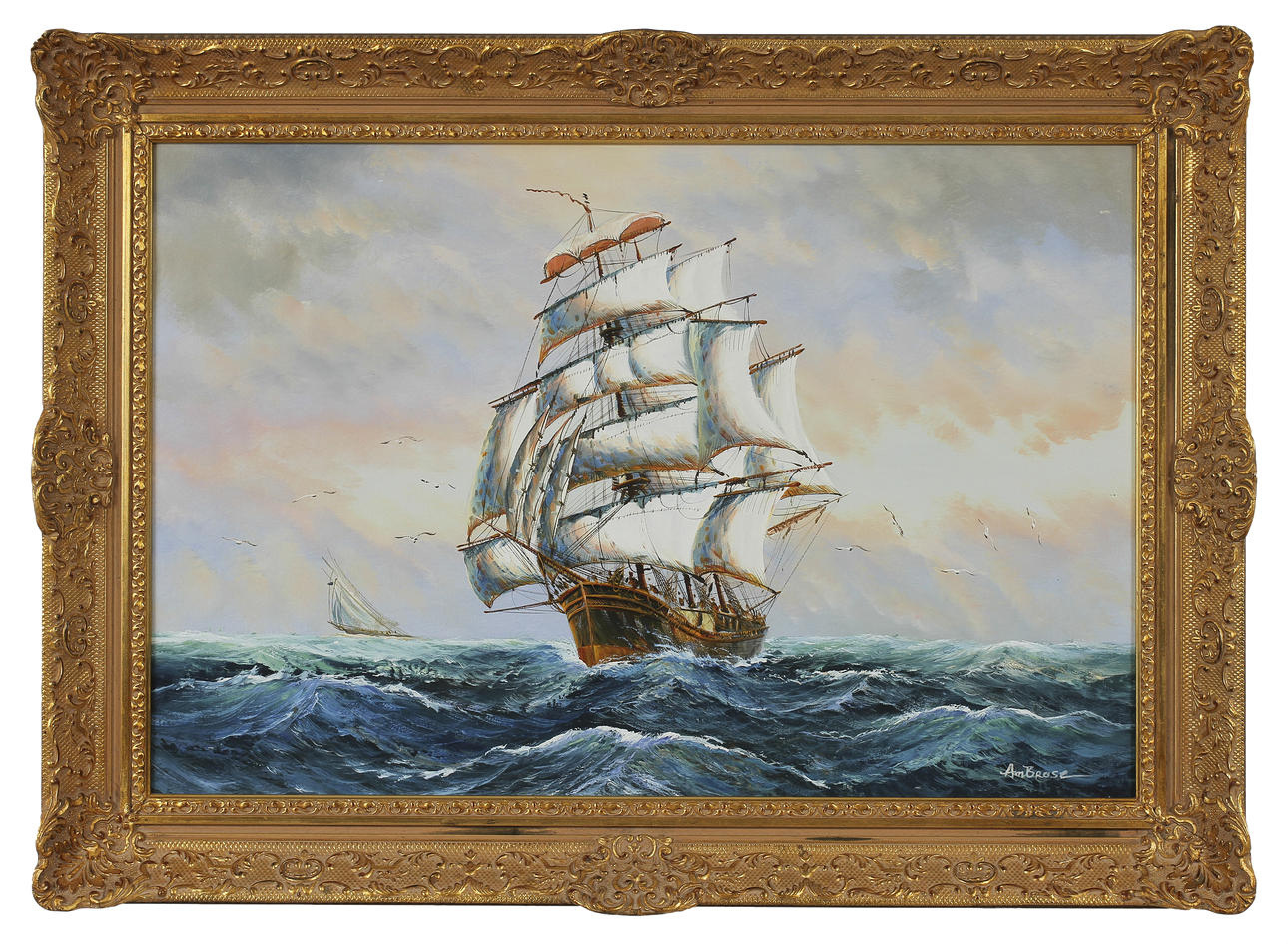 OKÄND KONSTNÄR, olja på duk, sign AmBrose, 1900-tal.