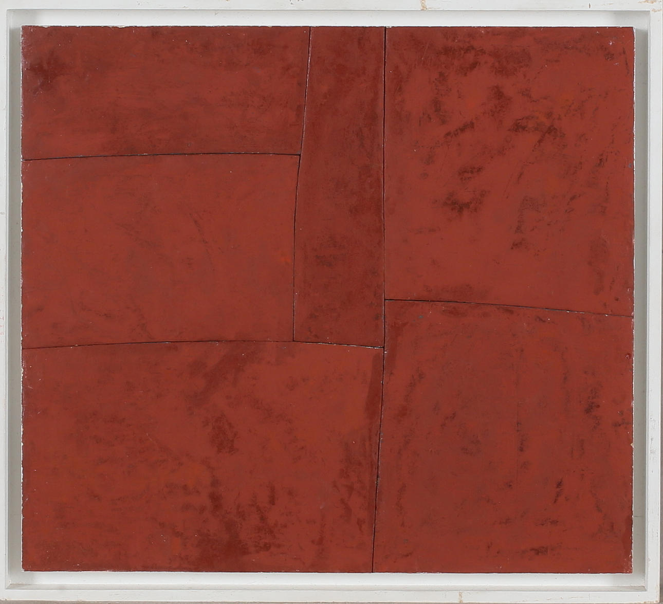 MONICA SÄTER. "Röd komposition", tempera, monogramsignerad MS.