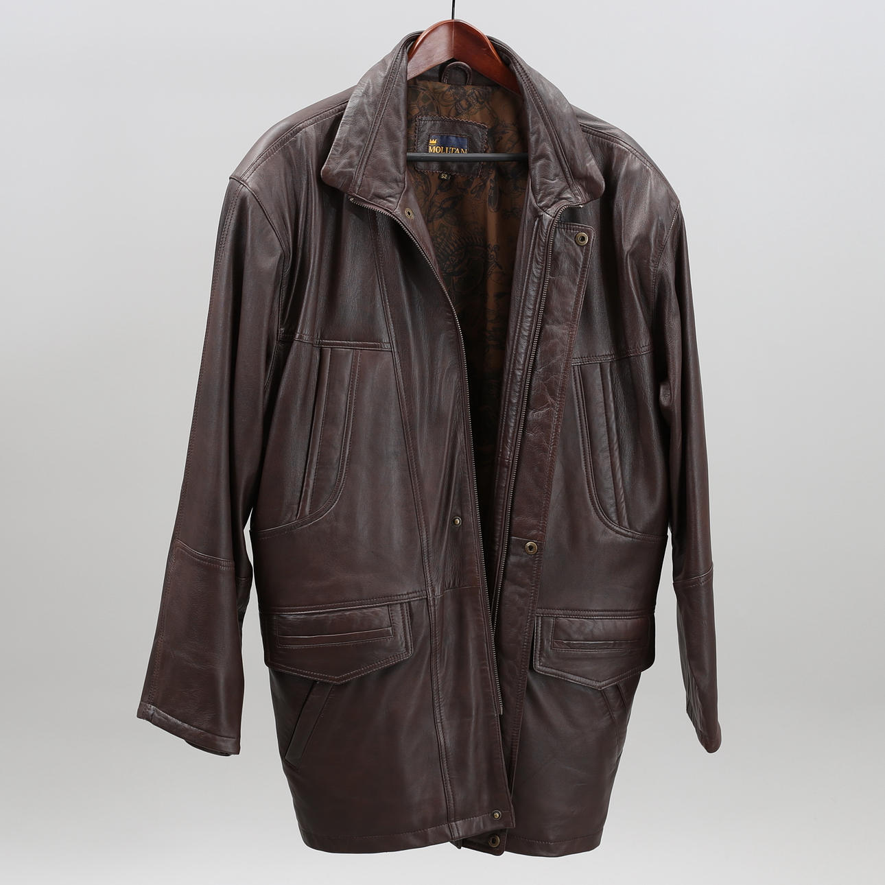 MIESTEN TAKKI, nahkaa, Molltan.