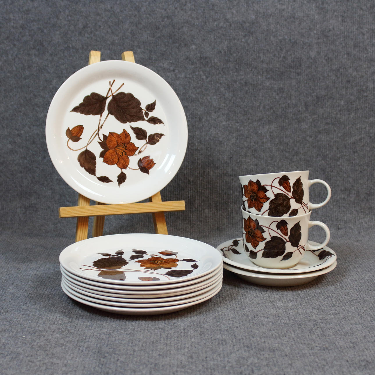 JUEGO DE TÉ, 12 piezas, Arabia, "Té para dos", retro.