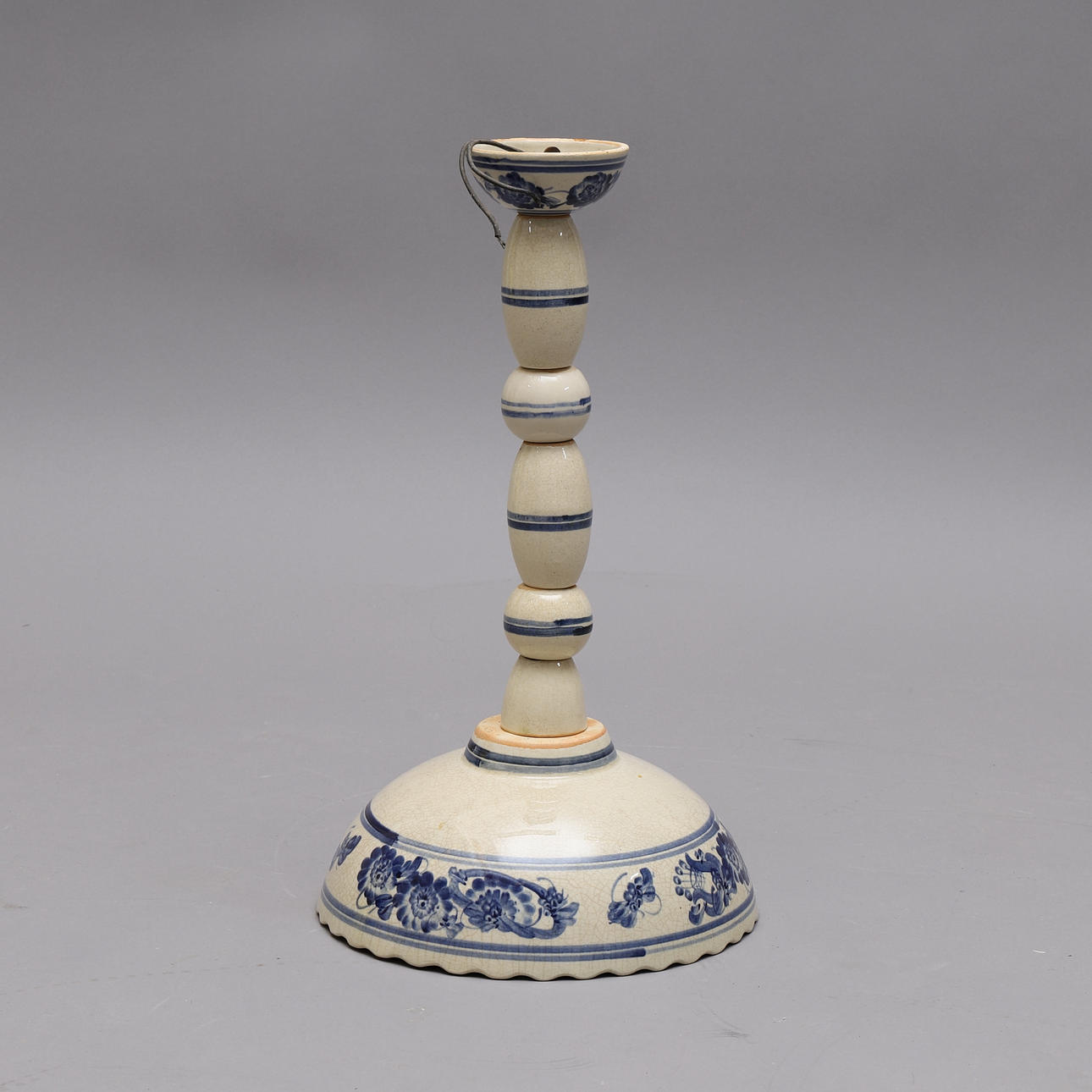 CEILING LAMP, porcelain, possibly Delft.