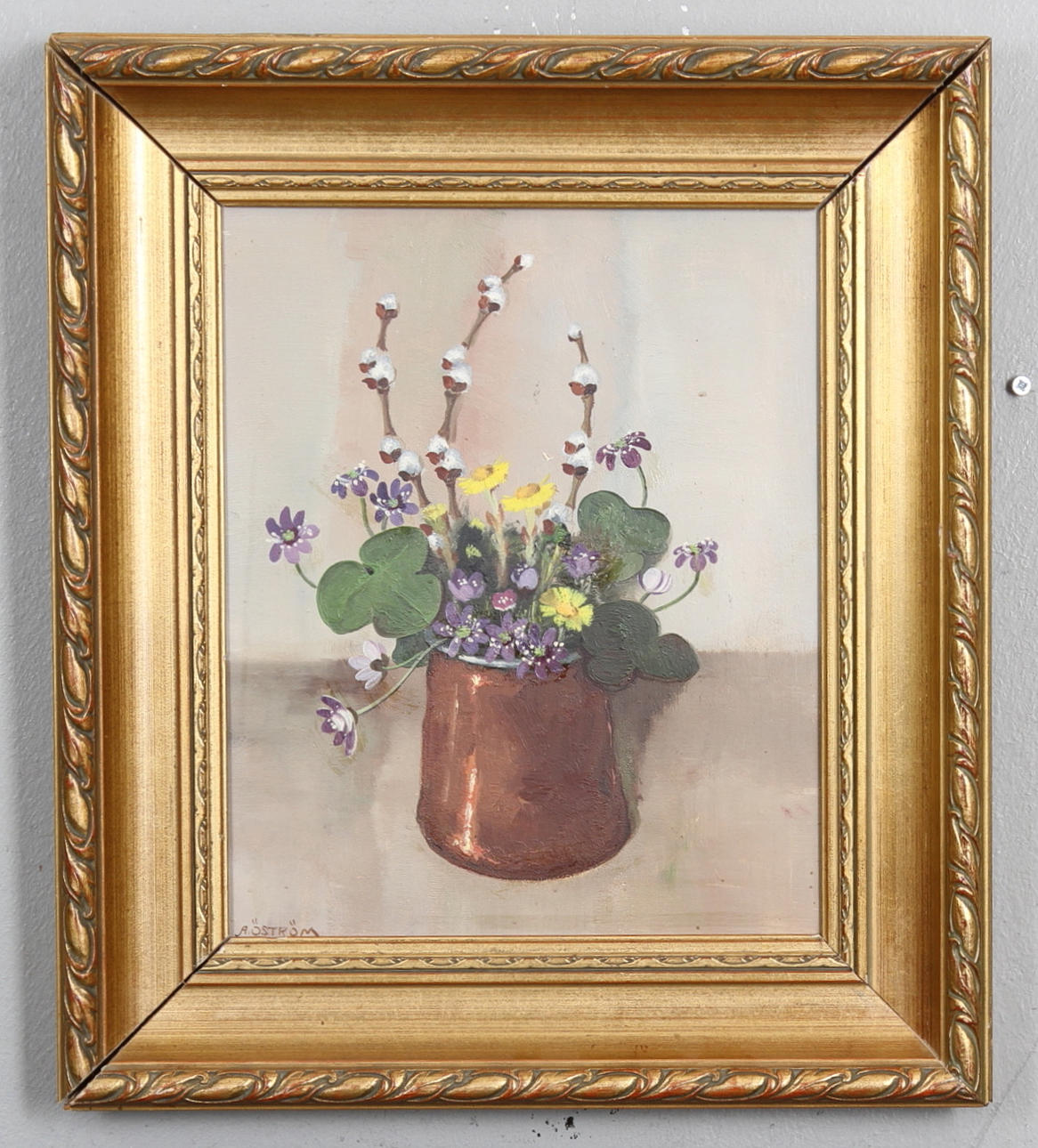 ARVID ÖSTRÖM. olja på pannå. Signerad.