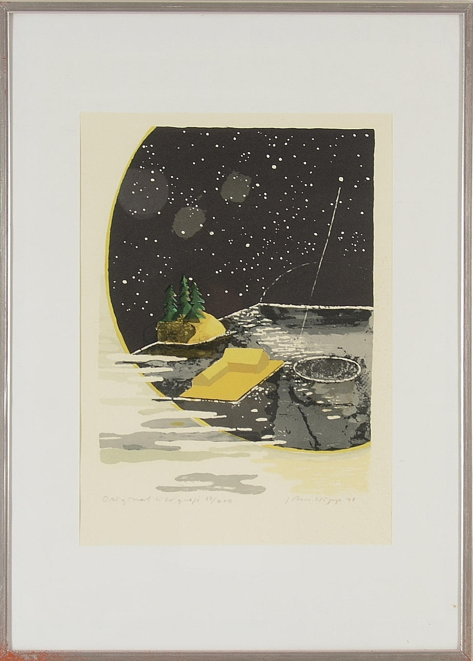 JOHN WIPP. Färglitografi.