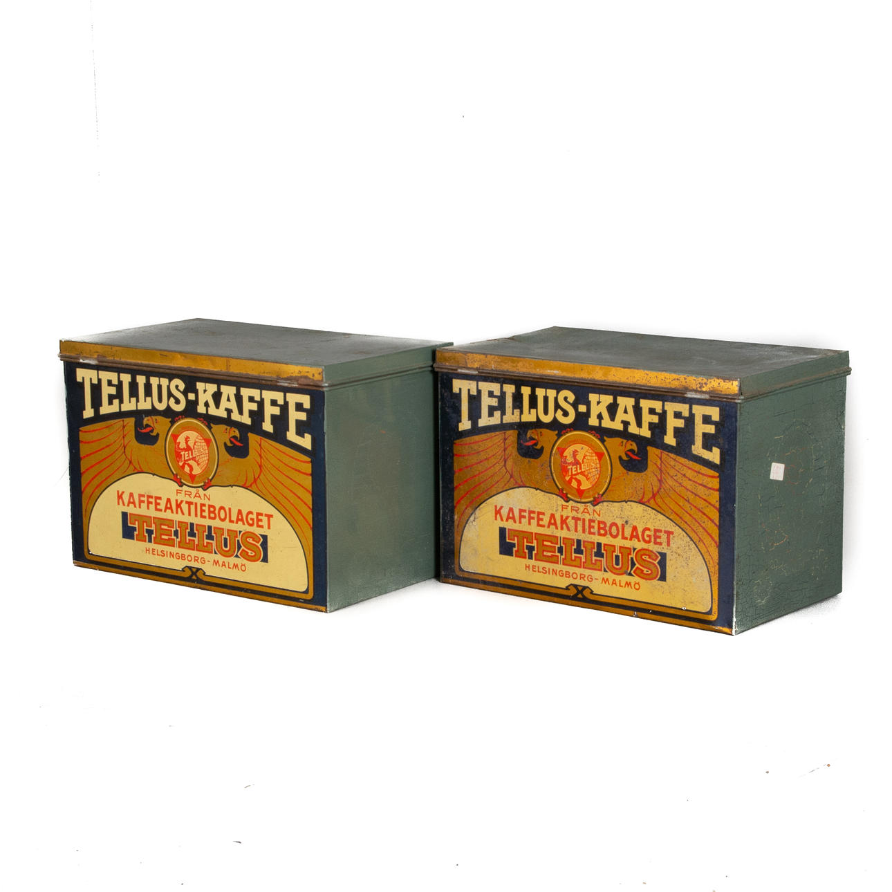KAFFELÅDOR, 1 par, plåt, Tellus Kaffe.