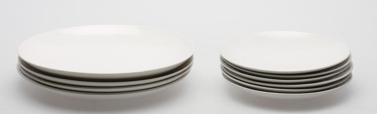 SERVISDELAR, 10 delar, flindgods, "Blå Eld" Hertha Bengtsson, Rörstrand.