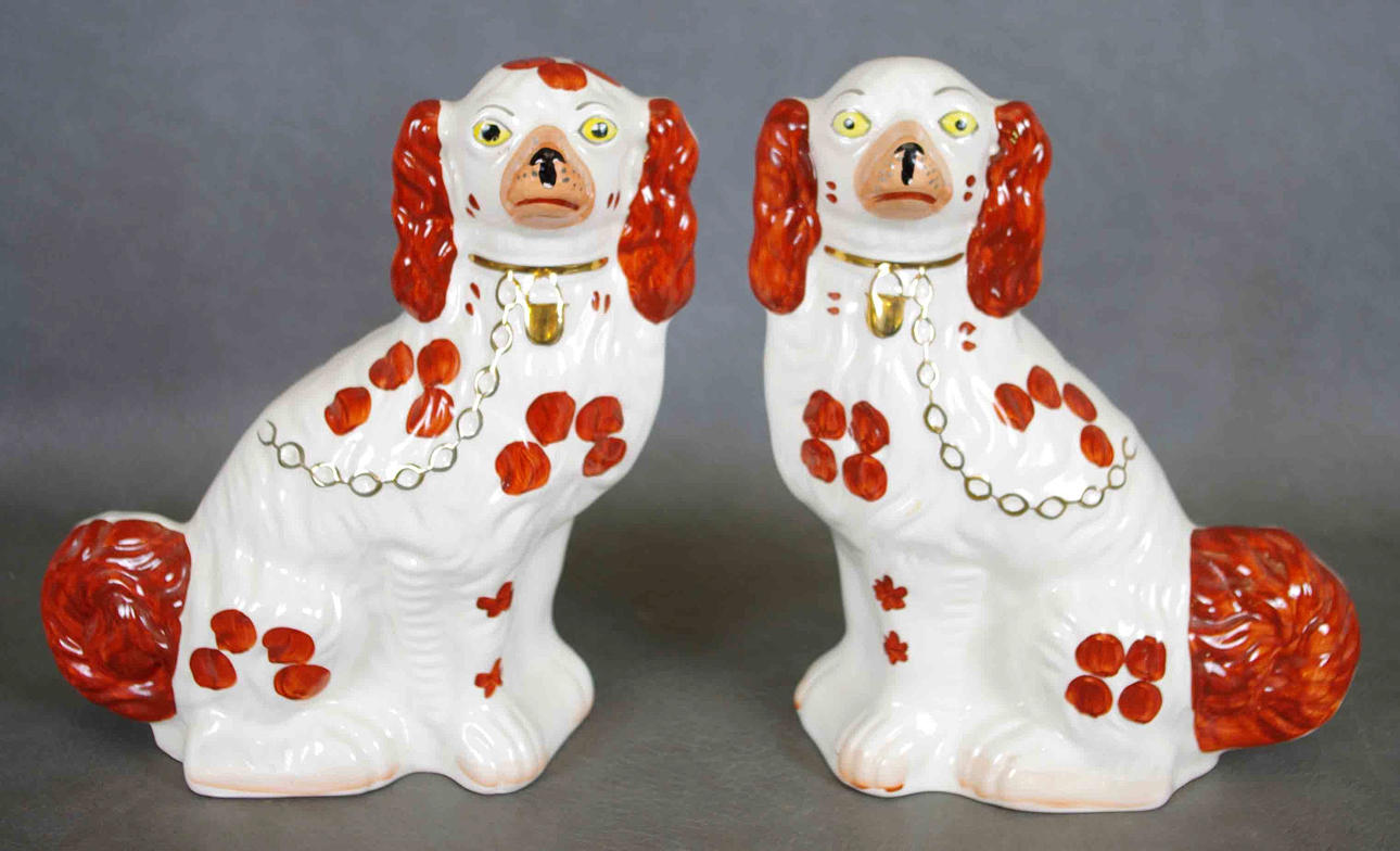 PORSLINSFIGURER, 1 par, engelska hundar, Wood, England.