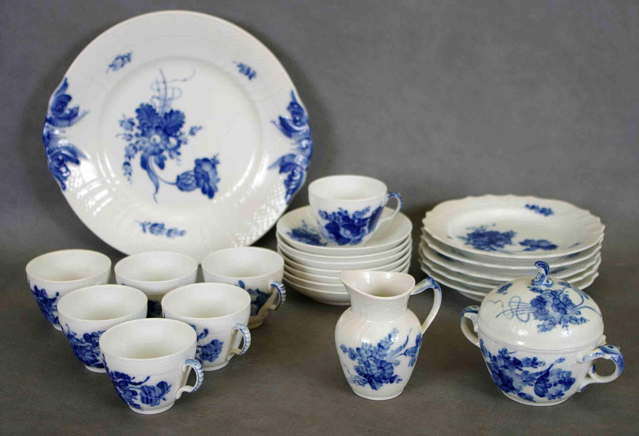 KAFFESERVIS, "Blå Blomster", Royal Copenhagen.