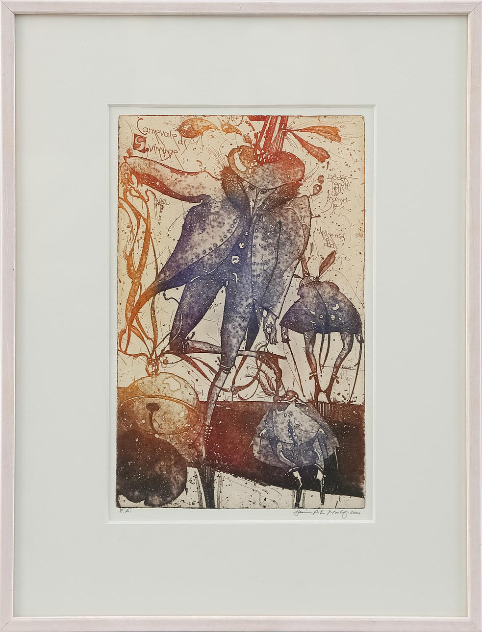 HEINER PETER NORBERG. "The one who flies..." and "Carnvale II", color etchings, 2 pcs., signed.