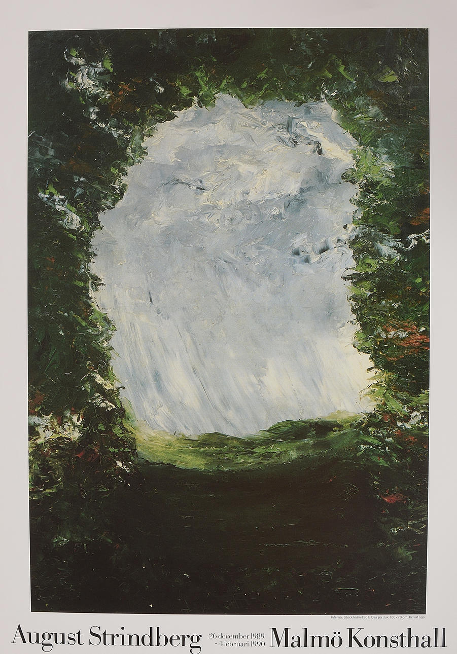 AUGUST STRINDBERG. Exhibition poster, offset print. Malmö Art Gallery.