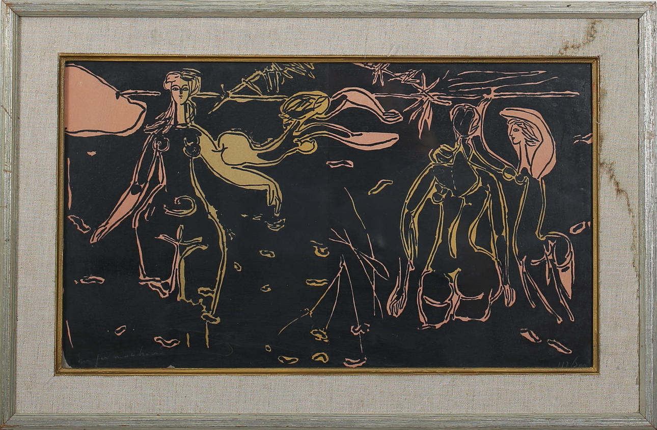 ANDRÉ MARCHAND. Les Baigneuses". Litografi. Underskrevet. 117/200.