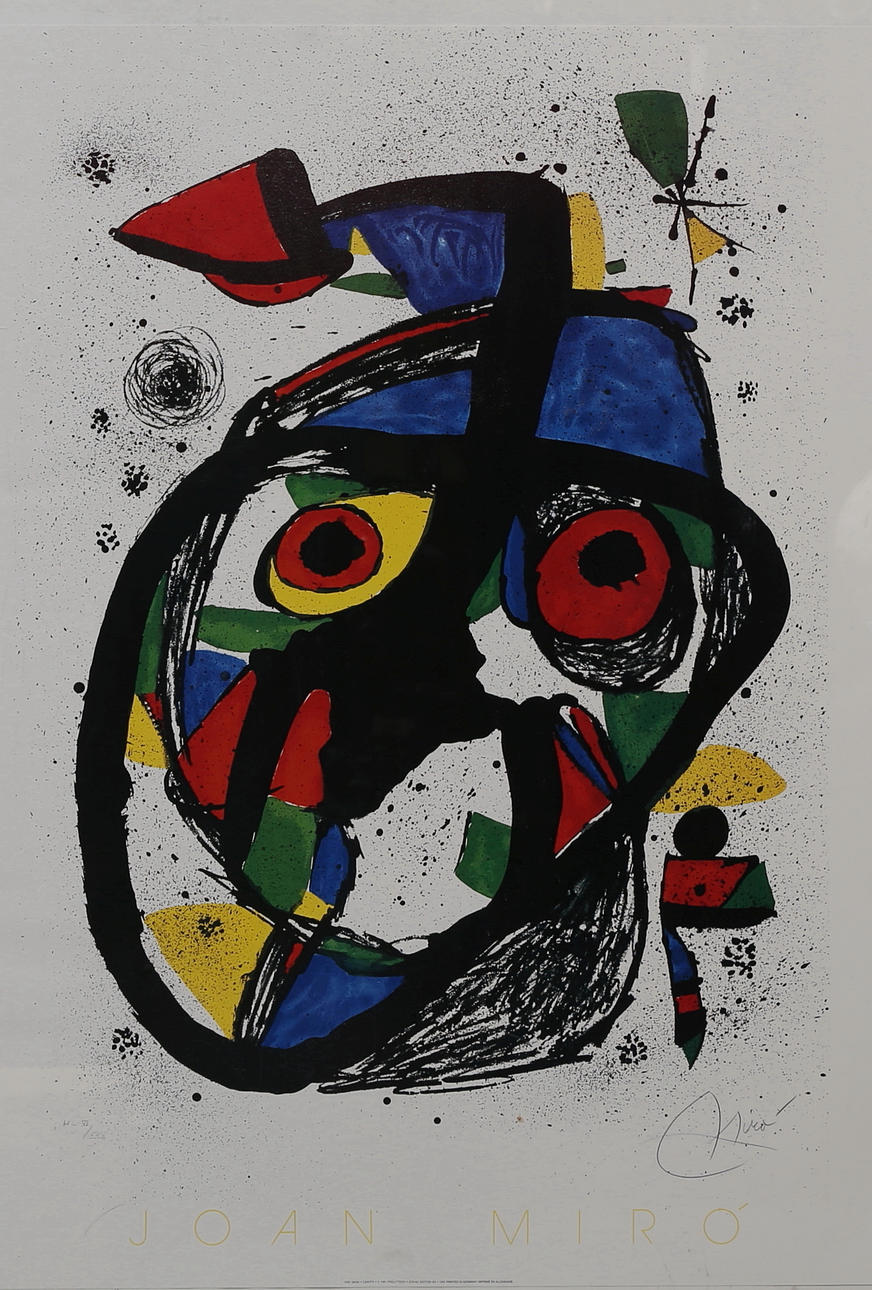 JOAN MIRO. Affisch, signerad i tryck.