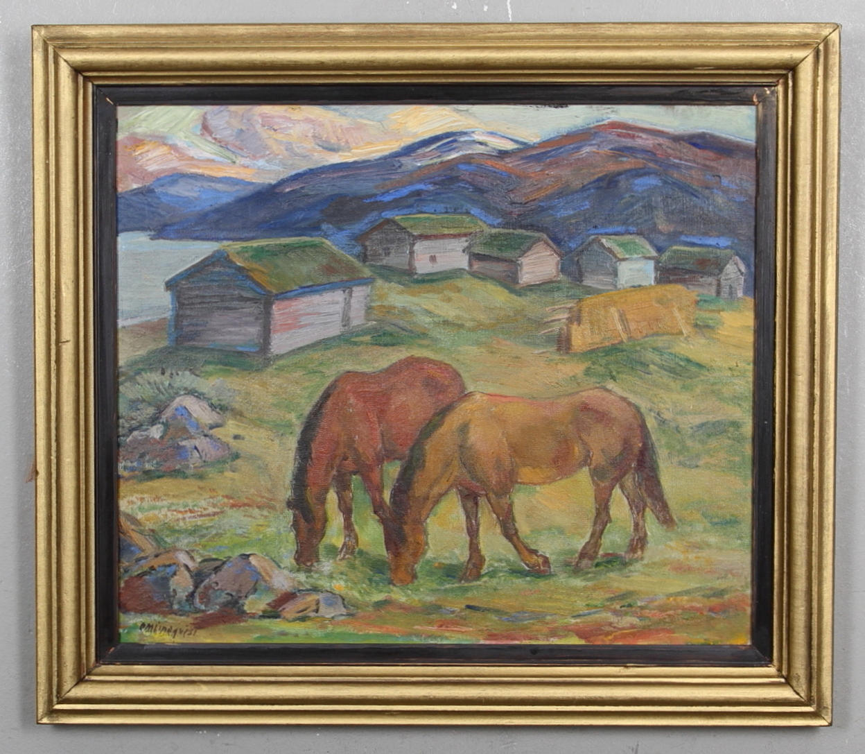 CARL MAGNUS LINDQVIST. olja på pannå, signerad.