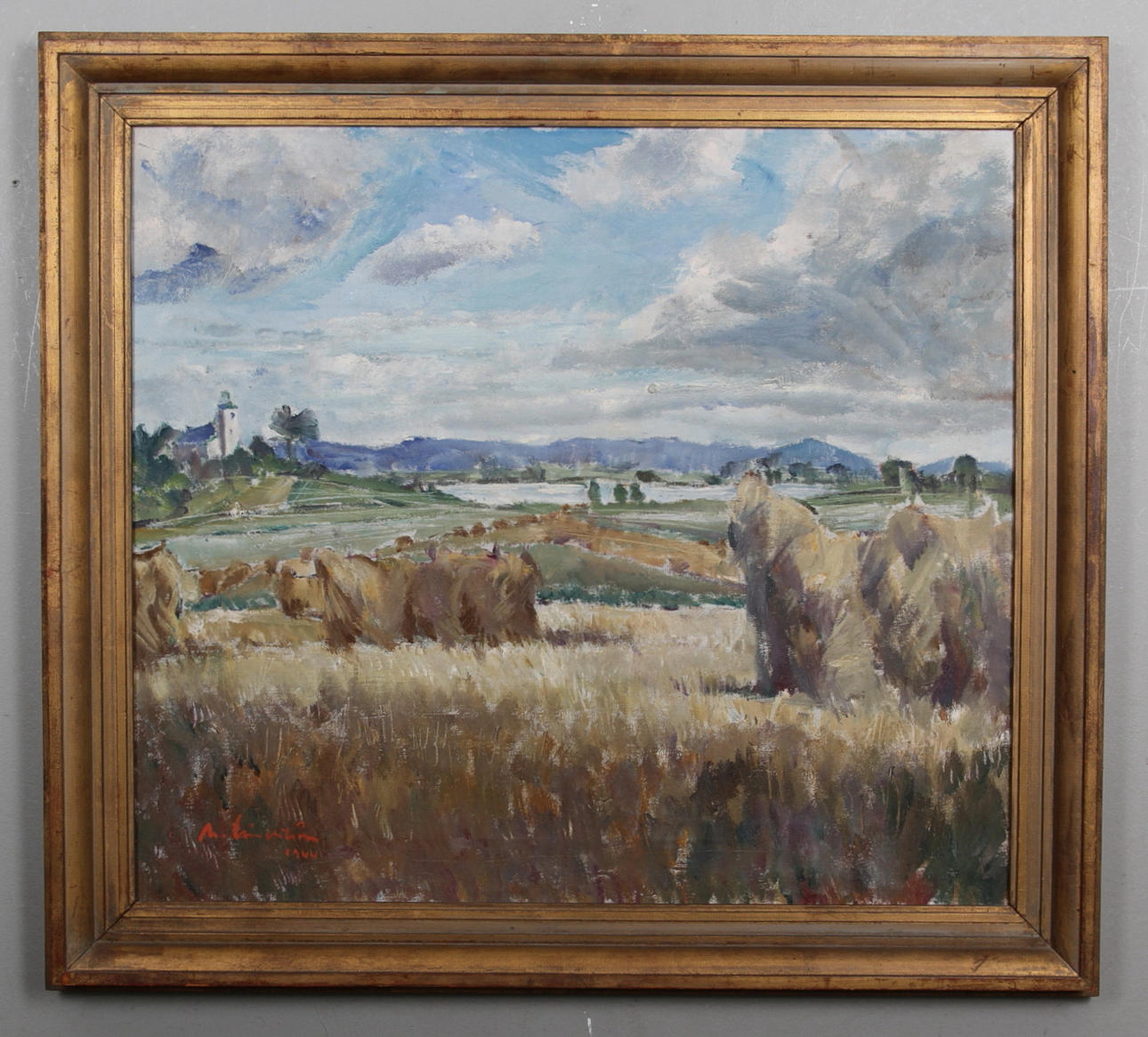 MARTIN LINDSTRÖM. Olja på duk, signerad och daterad 1944.