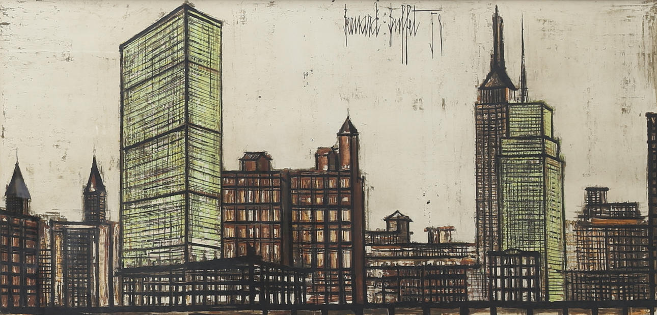 BERNARD BUFFET. EFTER. Tryck. New York skyline.
