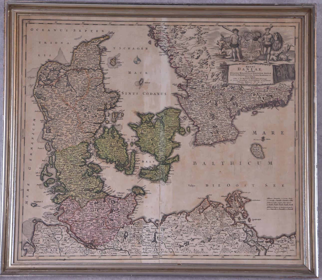 KARTA delvis kolorerat kopparstick 1700 tal.