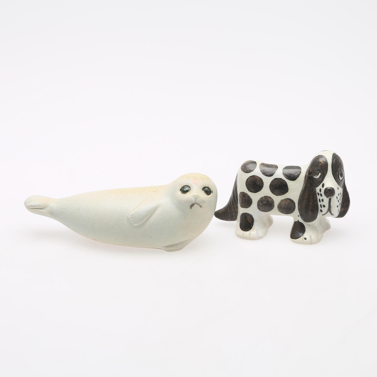 LISA LARSON, TWO FIGURES, glazed stoneware, Gustavsberg.