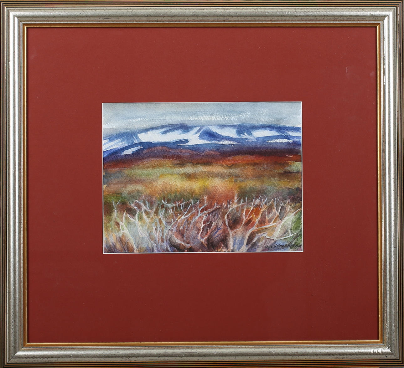 ODD HELMERSEN. Lönsdalen, Norge. Akvarell. Signerad och daterad -93.