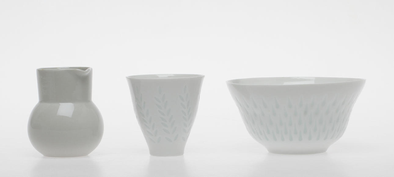 SKÅL, SKÅLVAS samt GRÄDDKANNA, Arabia.