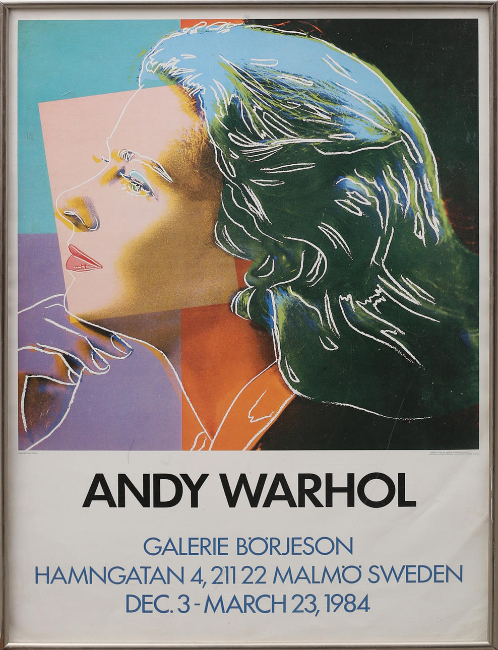 ANDY WARHOL. EFTER. UTSTÄLLNINGSAFFISCH galleri Börjesson, Malmö, 1984.