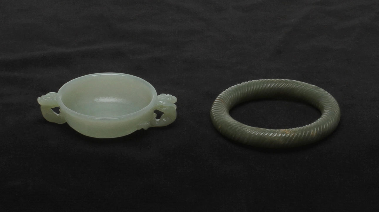 ARMBAND, TUSCHKOPP, jade, Kina.