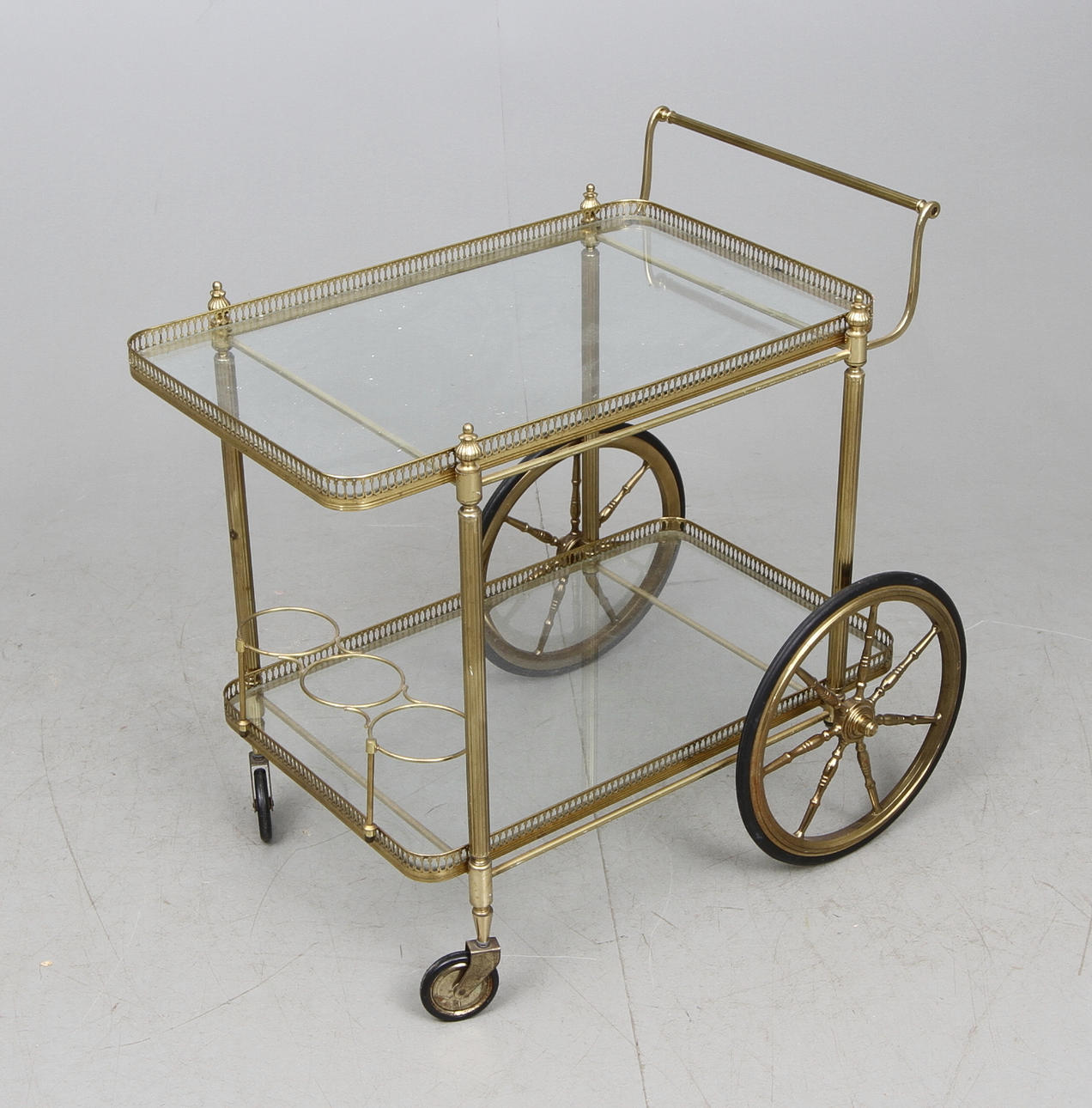 SERVERINGSVAGN, glas/mässing, 1900 tal.