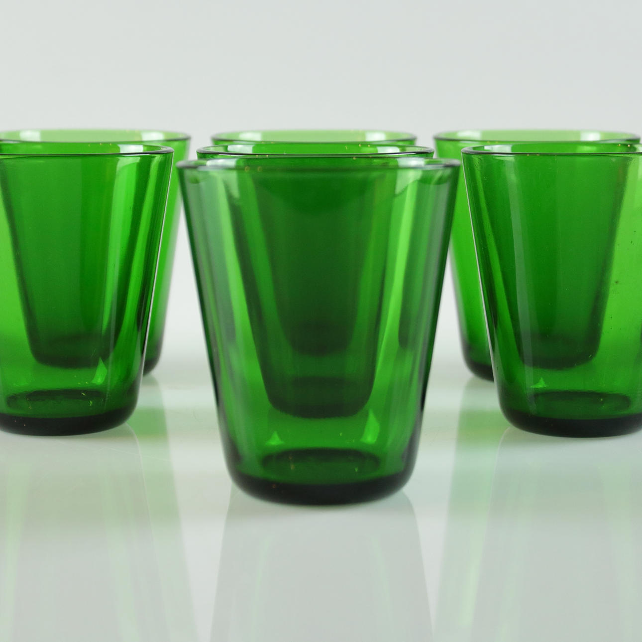 GLAS, 9 st. gröna, Vereco, retro.