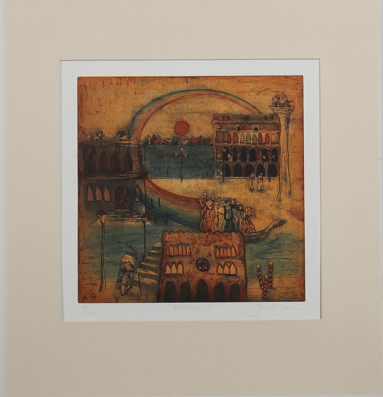 IRENE JARZ. "Karneval III". Färgetsning. Signerad. 95/100.