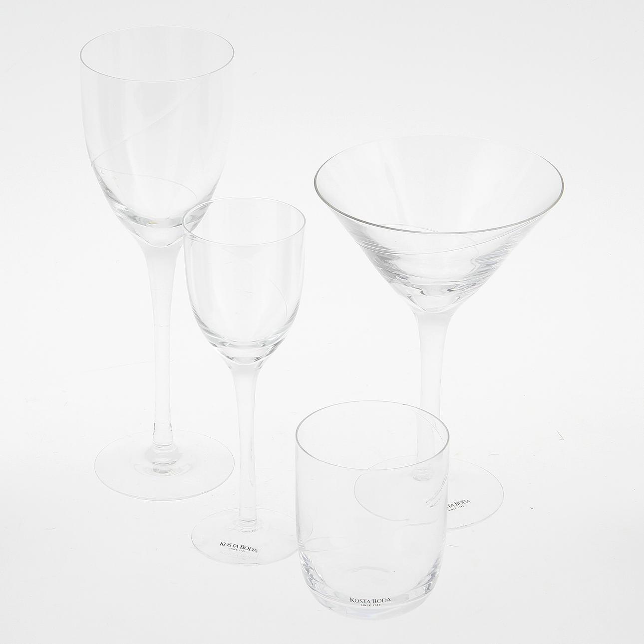 DELAR TILL GLASSERVIS, 39 delar, "Line" Kosta Boda.