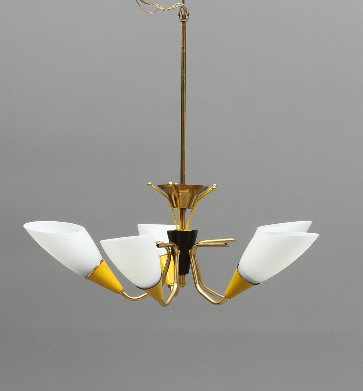 TAKLAMPA, för 5 st ljuspunkter, 1960-tal.