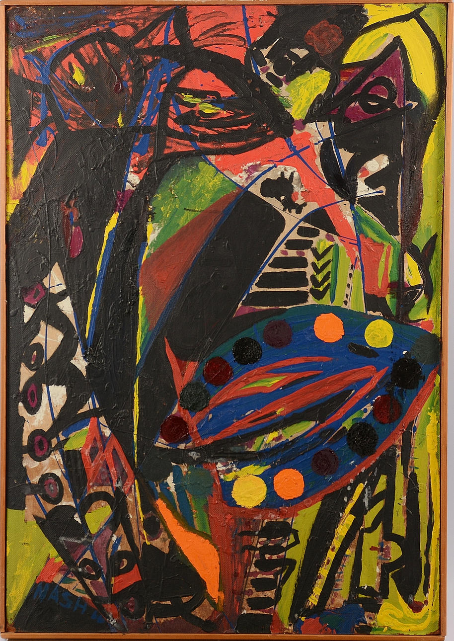 JÖRGEN NASH. Öl auf Platte.