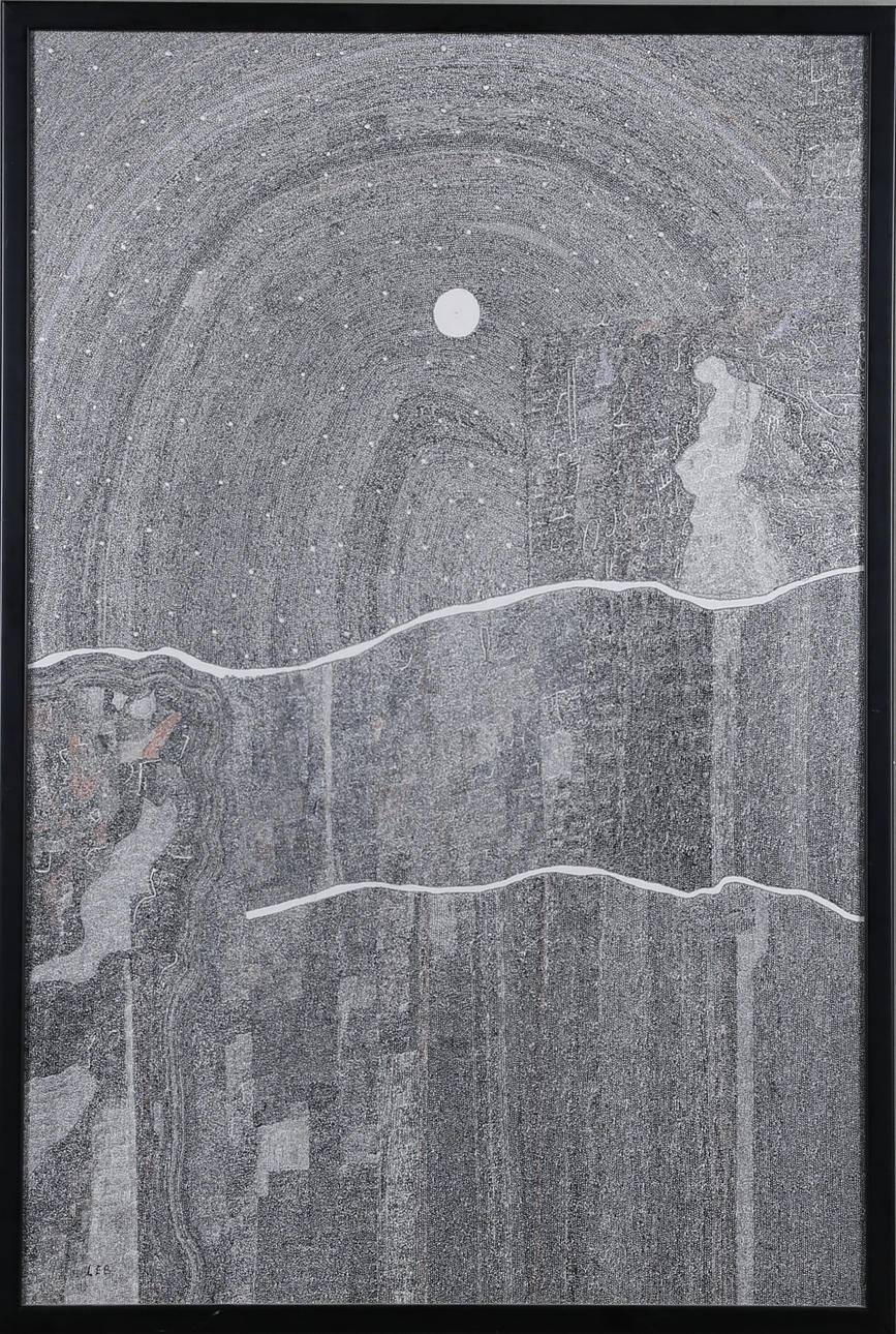 LENNART BERGLUND. mixed media, monogram signed.