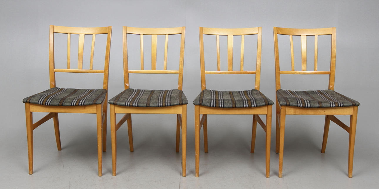 STOLAR, 4 st, "Talavid", Carl Malmsten, Waggeryds Möbelfabrik, 1950/60-tal.