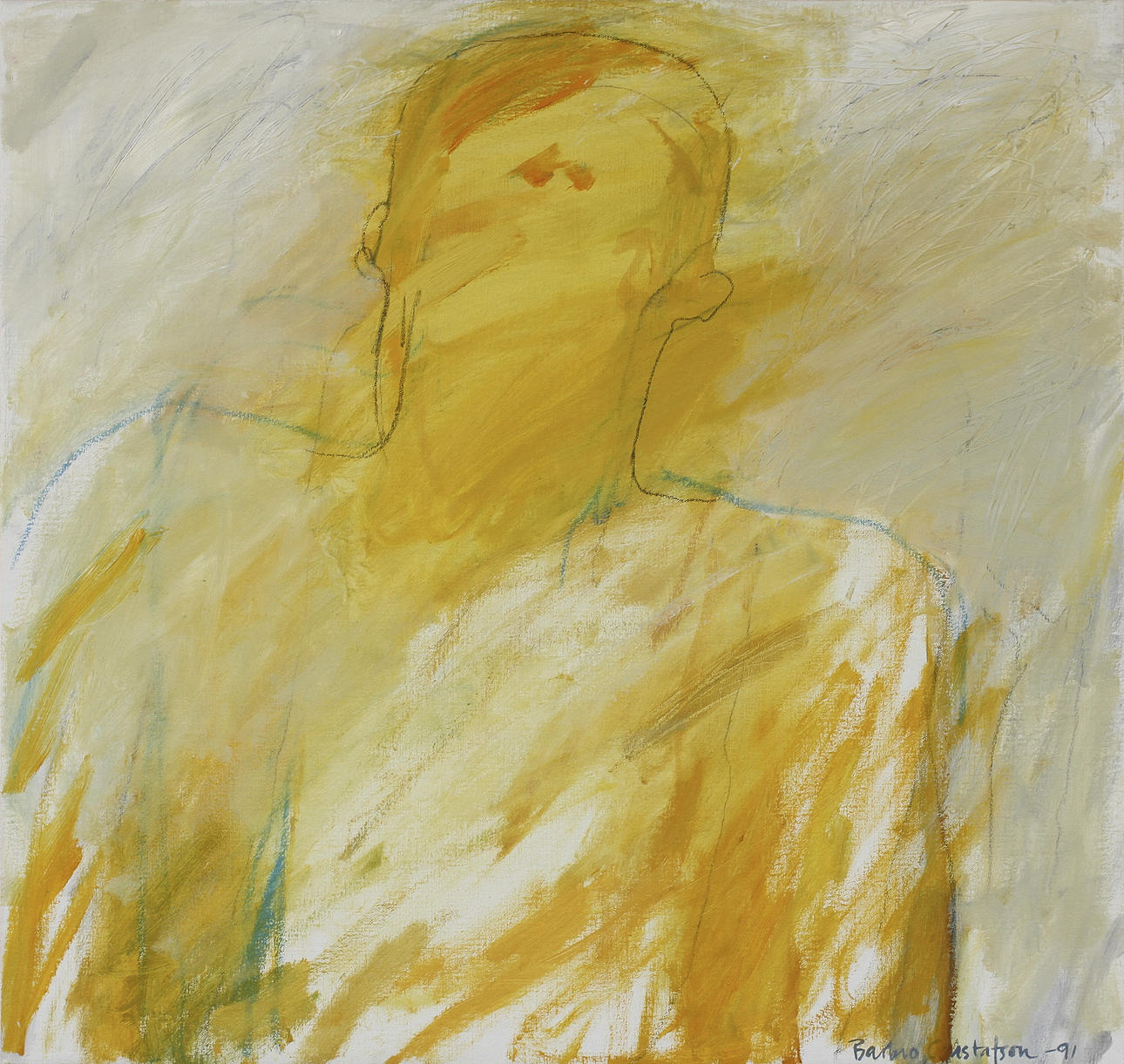 BARBRO GUSTAFSON. Olja på duk. Signerad och daterad -91.