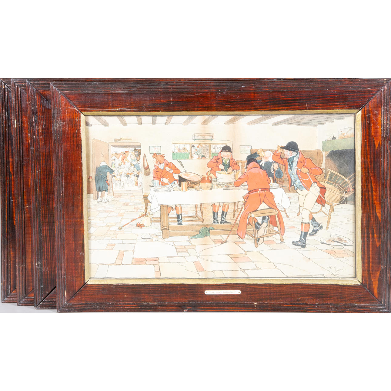 PRINT, 4 kpl, englantilainen metsästysaihe.