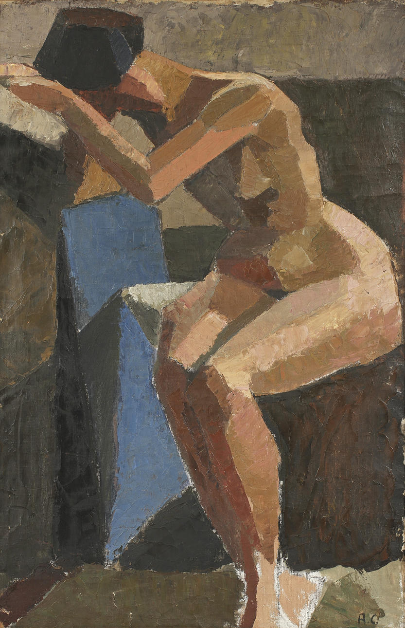 AGNES CLEVE (1876-1951). Modellstudie. Olja på duk.