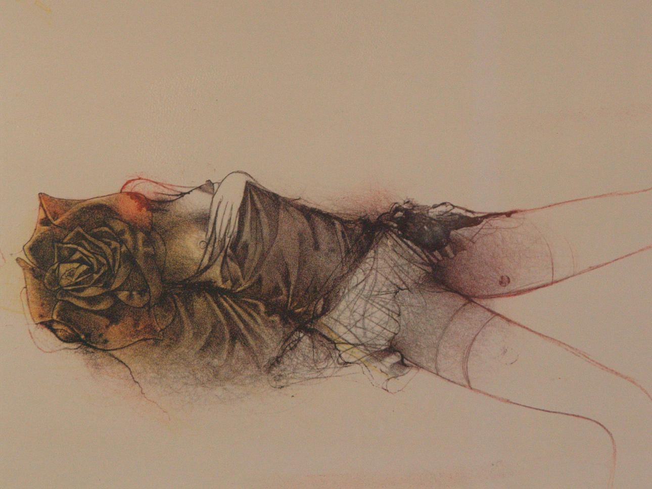 BRUNI BRUNO "LIEGENDER WEIBLICHER AKT".