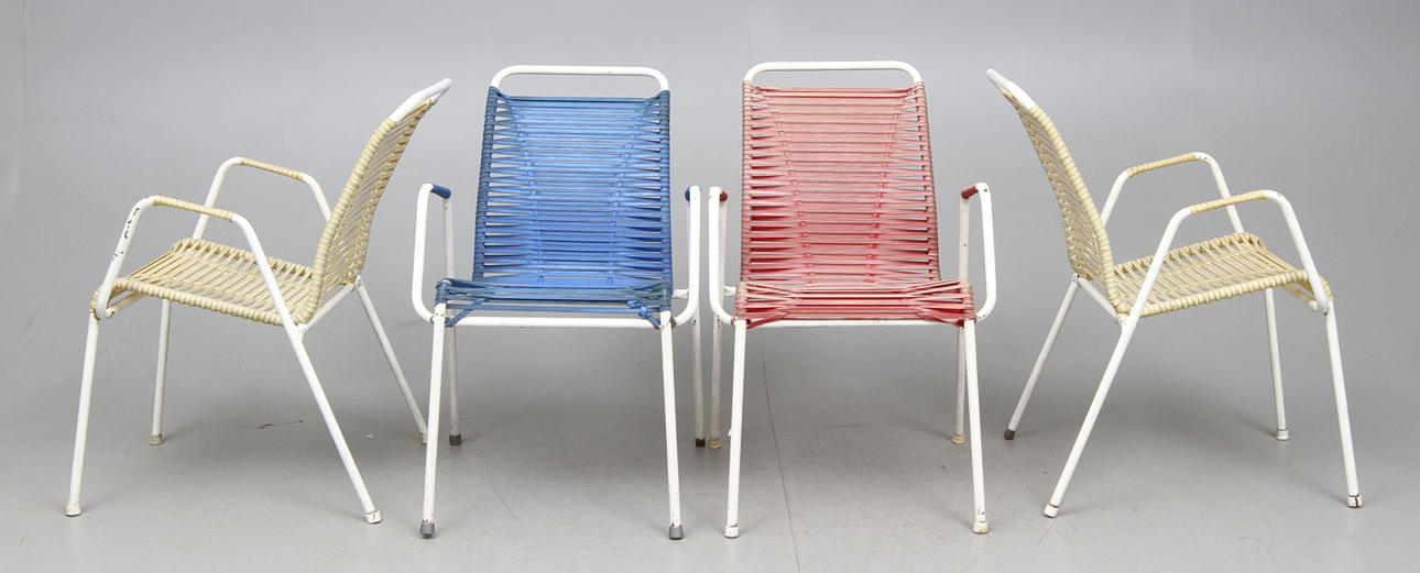 TRÄDGÅRDSTOLAR, 4 st, 1960 tal.