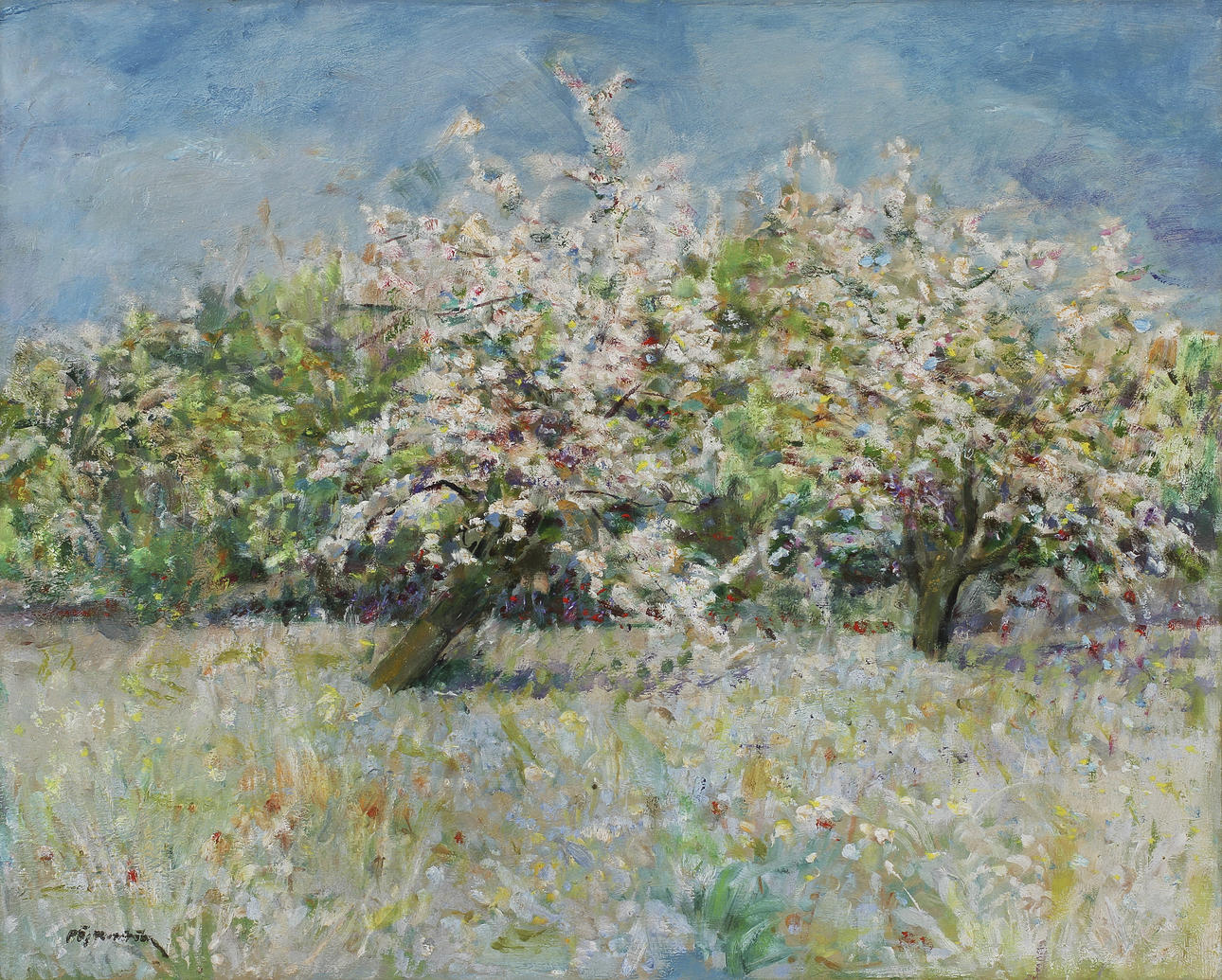 HUGO ÖFVERSTRÖM. Olja på pannå. Stämpelsignerad.