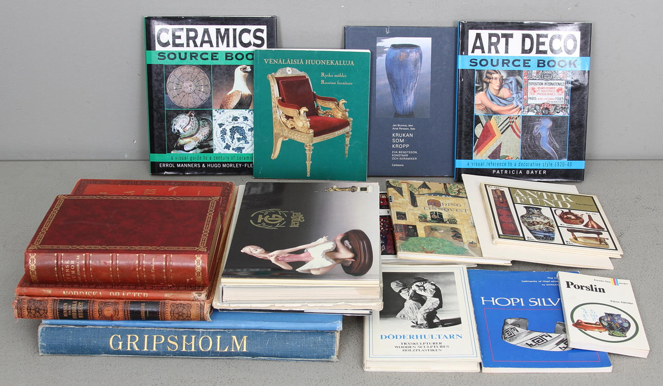 BÖCKER, 20 bl.a. om keramik, Art Deco, konst med mera.