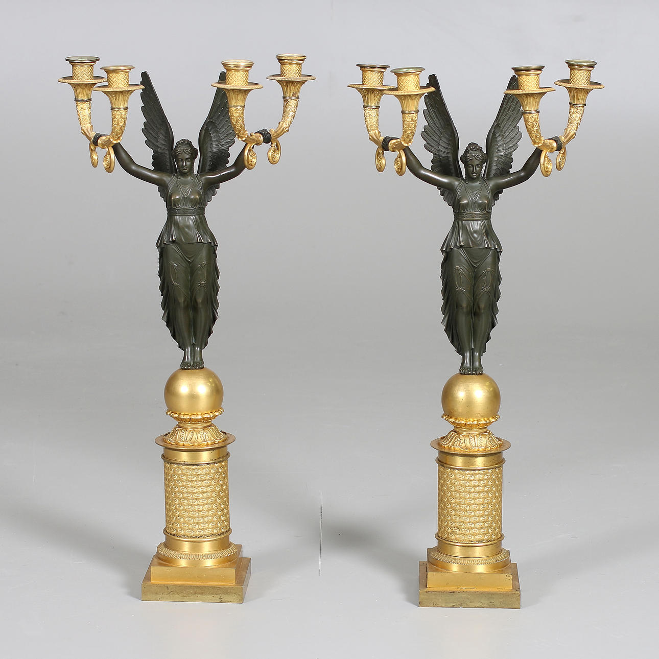 CANDELABRAS, a pair, Empire, 19th century.
