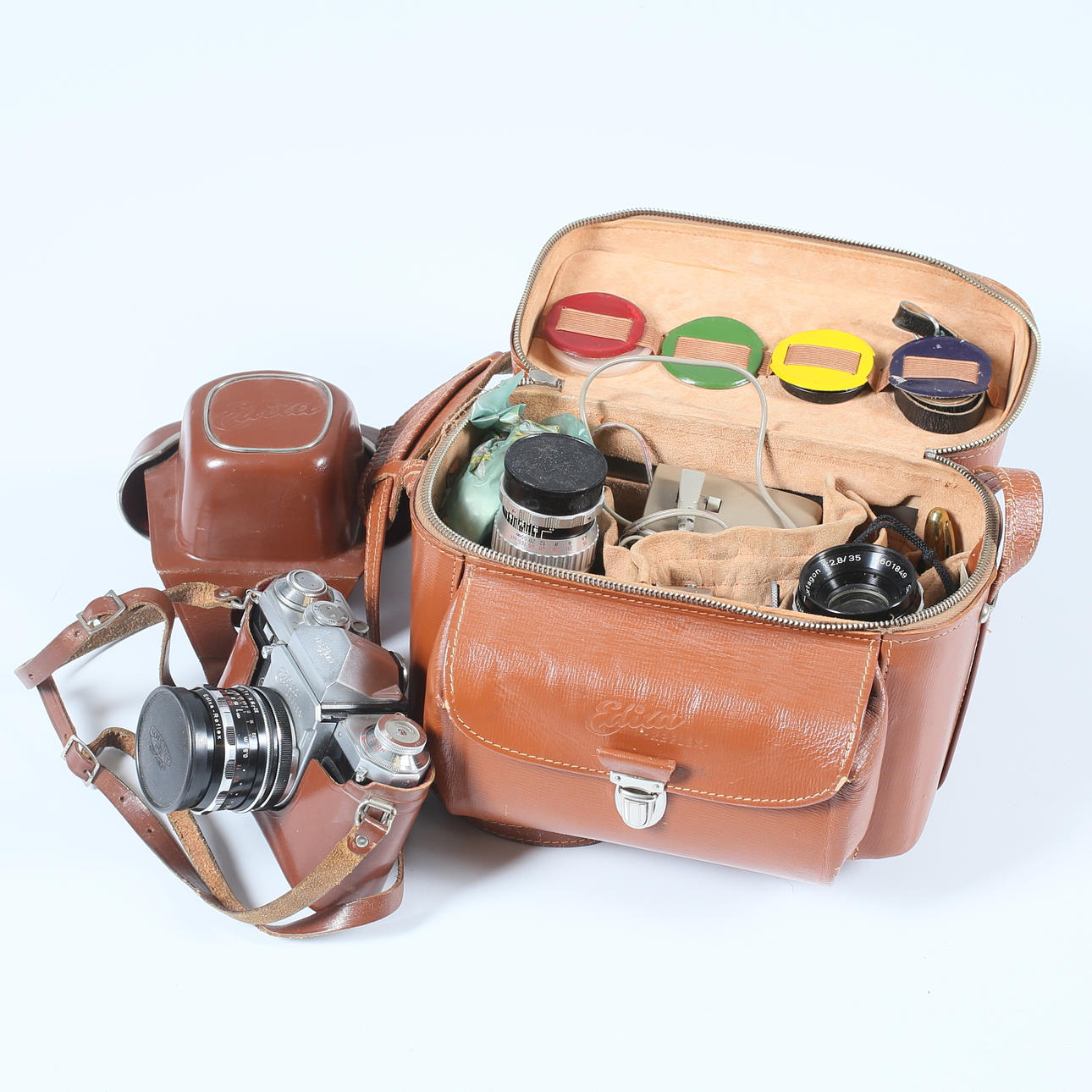 KAMERA EDIXA REFLEX MED TILLBEHÖR, 1900-tal.