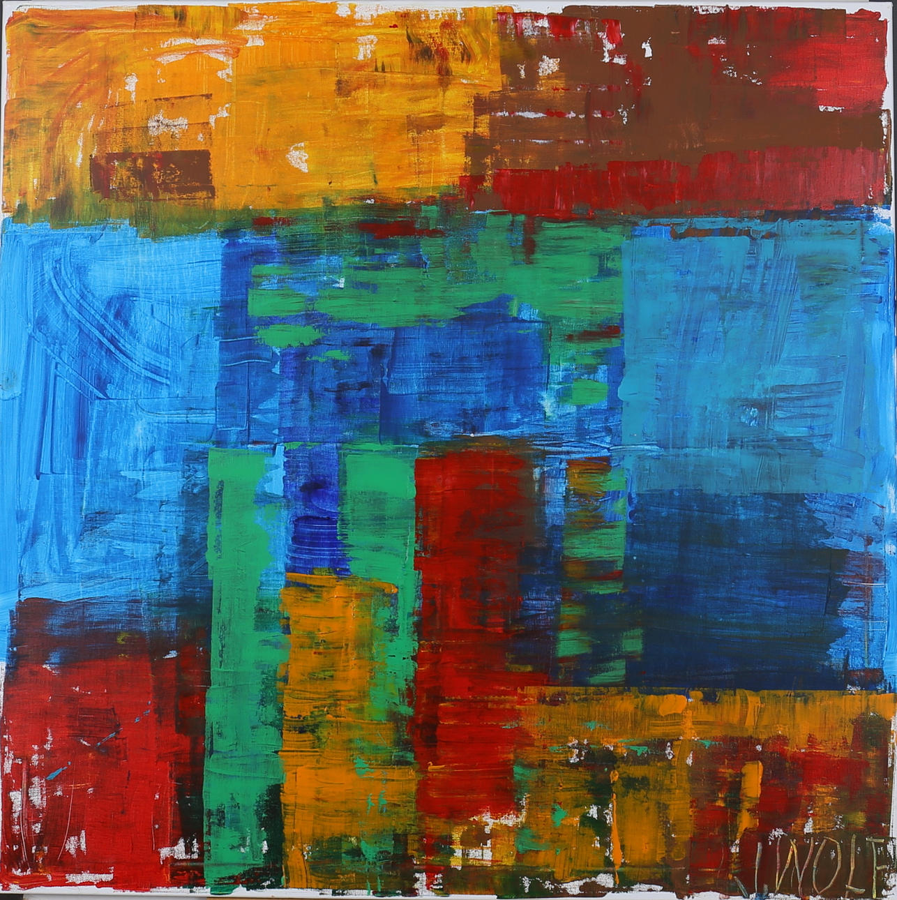 JAN WOLF. Venice. Akryl på duk. Signerad J Wolf.