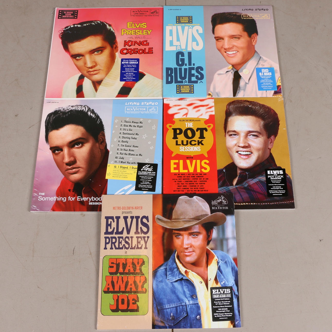 LP discs, 5 pcs, Elvis Presley.