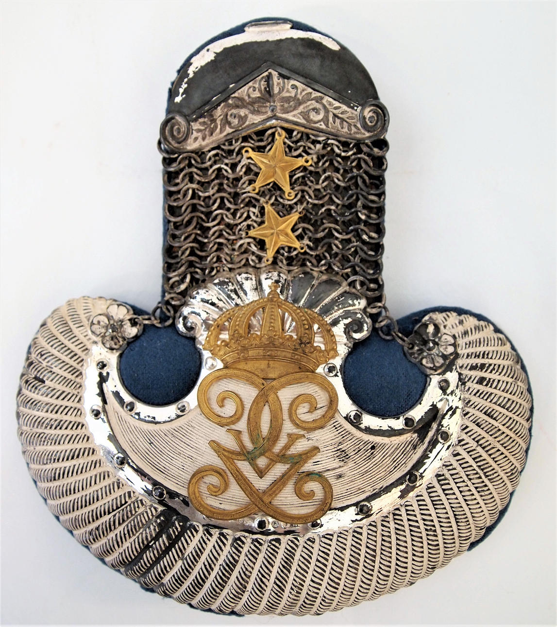 EPÅLETT, Svea Livgarde, mit Silberstempeln.